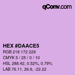カラーコード: HEX #DAACE5 | qconv.com
