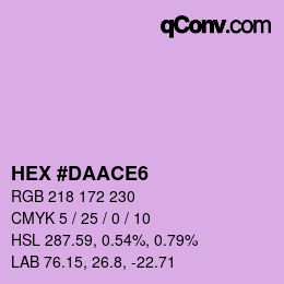 カラーコード: HEX #DAACE6 | qconv.com