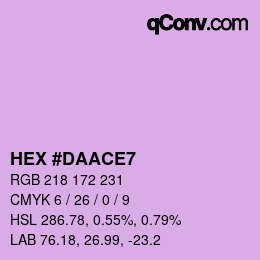 カラーコード: HEX #DAACE7 | qconv.com