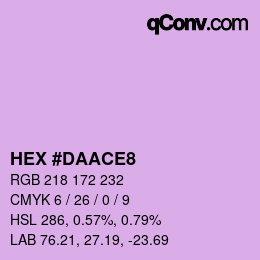 カラーコード: HEX #DAACE8 | qconv.com