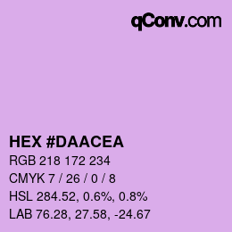 カラーコード: HEX #DAACEA | qconv.com