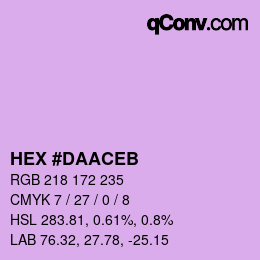 Color code: HEX #DAACEB | qconv.com