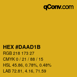 颜色代码: HEX #DAAD1B | qconv.com