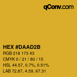 カラーコード: HEX #DAAD2B | qconv.com