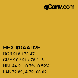 颜色代码: HEX #DAAD2F | qconv.com
