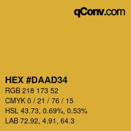 Color code: HEX #DAAD34 | qconv.com