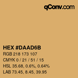 カラーコード: HEX #DAAD6B | qconv.com