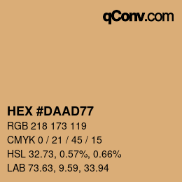 颜色代码: HEX #DAAD77 | qconv.com