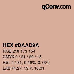 Color code: HEX #DAAD9A | qconv.com