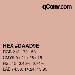 Color code: HEX #DAAD9E | qconv.com