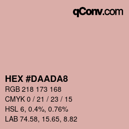 カラーコード: HEX #DAADA8 | qconv.com