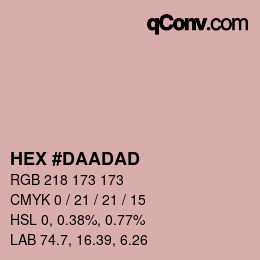 Color code: HEX #DAADAD | qconv.com