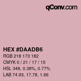 Color code: HEX #DAADB6 | qconv.com