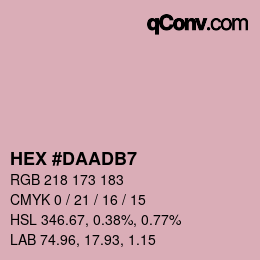 カラーコード: HEX #DAADB7 | qconv.com