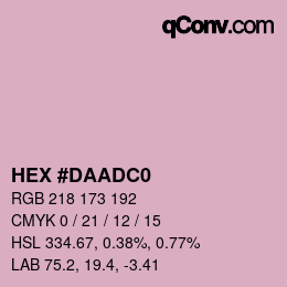 カラーコード: HEX #DAADC0 | qconv.com