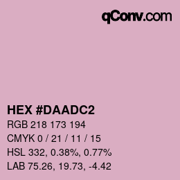 カラーコード: HEX #DAADC2 | qconv.com