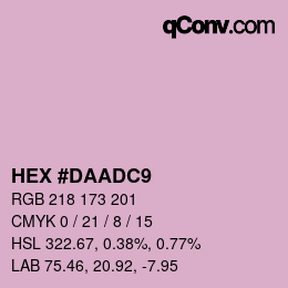 カラーコード: HEX #DAADC9 | qconv.com