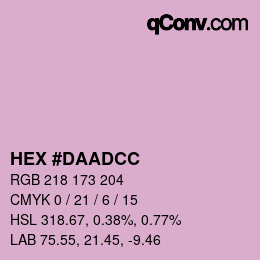 颜色代码: HEX #DAADCC | qconv.com