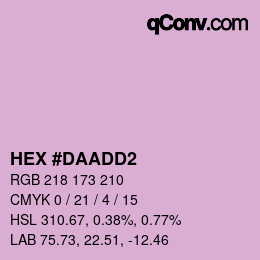 颜色代码: HEX #DAADD2 | qconv.com