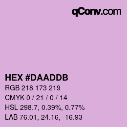 カラーコード: HEX #DAADDB | qconv.com