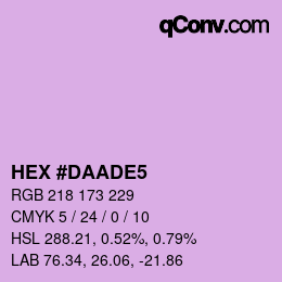Farbcode: HEX #DAADE5 | qconv.com