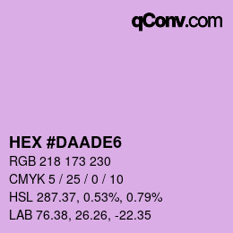 Color code: HEX #DAADE6 | qconv.com