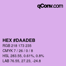 Farbcode: HEX #DAADEB | qconv.com