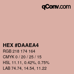 カラーコード: HEX #DAAEA4 | qconv.com
