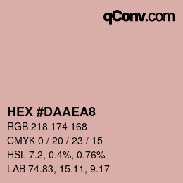 Farbcode: HEX #DAAEA8 | qconv.com