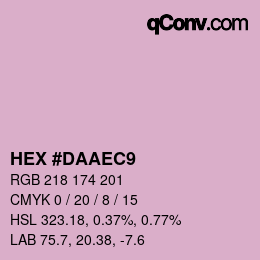 カラーコード: HEX #DAAEC9 | qconv.com