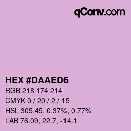カラーコード: HEX #DAAED6 | qconv.com