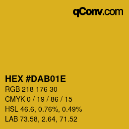 Color code: HEX #DAB01E | qconv.com