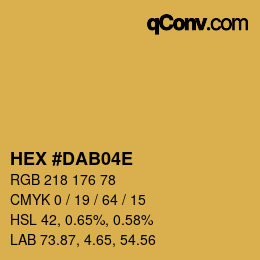 Color code: HEX #DAB04E | qconv.com