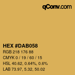 Color code: HEX #DAB058 | qconv.com