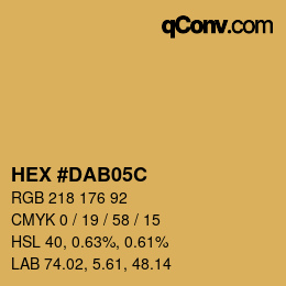 Color code: HEX #DAB05C | qconv.com