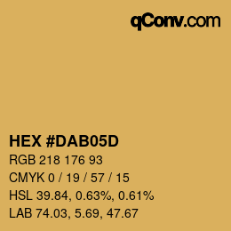 Color code: HEX #DAB05D | qconv.com