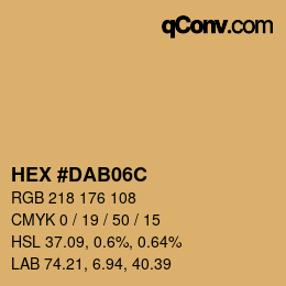 Color code: HEX #DAB06C | qconv.com