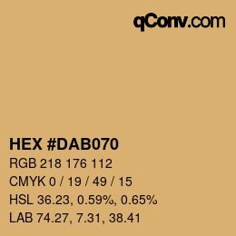 Color code: HEX #DAB070 | qconv.com