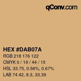 Color code: HEX #DAB07A | qconv.com