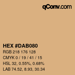 Color code: HEX #DAB080 | qconv.com