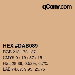 Color code: HEX #DAB089 | qconv.com