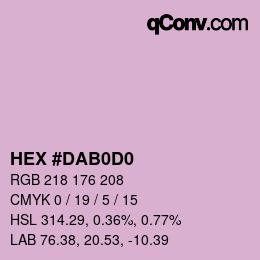 颜色代码: HEX #DAB0D0 | qconv.com