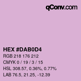カラーコード: HEX #DAB0D4 | qconv.com