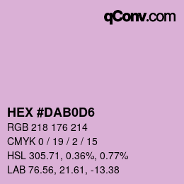 颜色代码: HEX #DAB0D6 | qconv.com