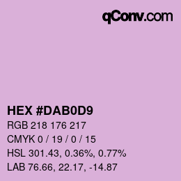颜色代码: HEX #DAB0D9 | qconv.com