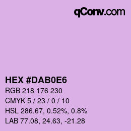 Color code: HEX #DAB0E6 | qconv.com
