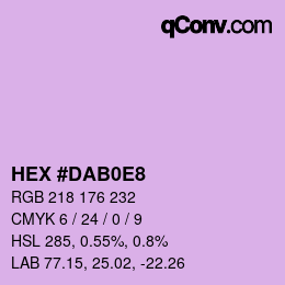 颜色代码: HEX #DAB0E8 | qconv.com