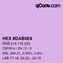 カラーコード: HEX #DAB0E9 | qconv.com