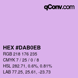Color code: HEX #DAB0EB | qconv.com