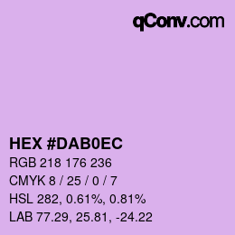 Color code: HEX #DAB0EC | qconv.com